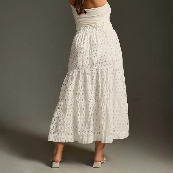 NWT Anthropologie Somerset White Eyelet Maxi Skirt Xl - Picture 6 of 7